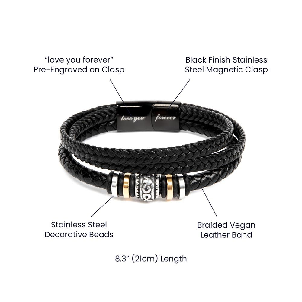 Labeled Parts Of Love You Forever Men's Bracelet For Funny Dad - Elegant Endearments