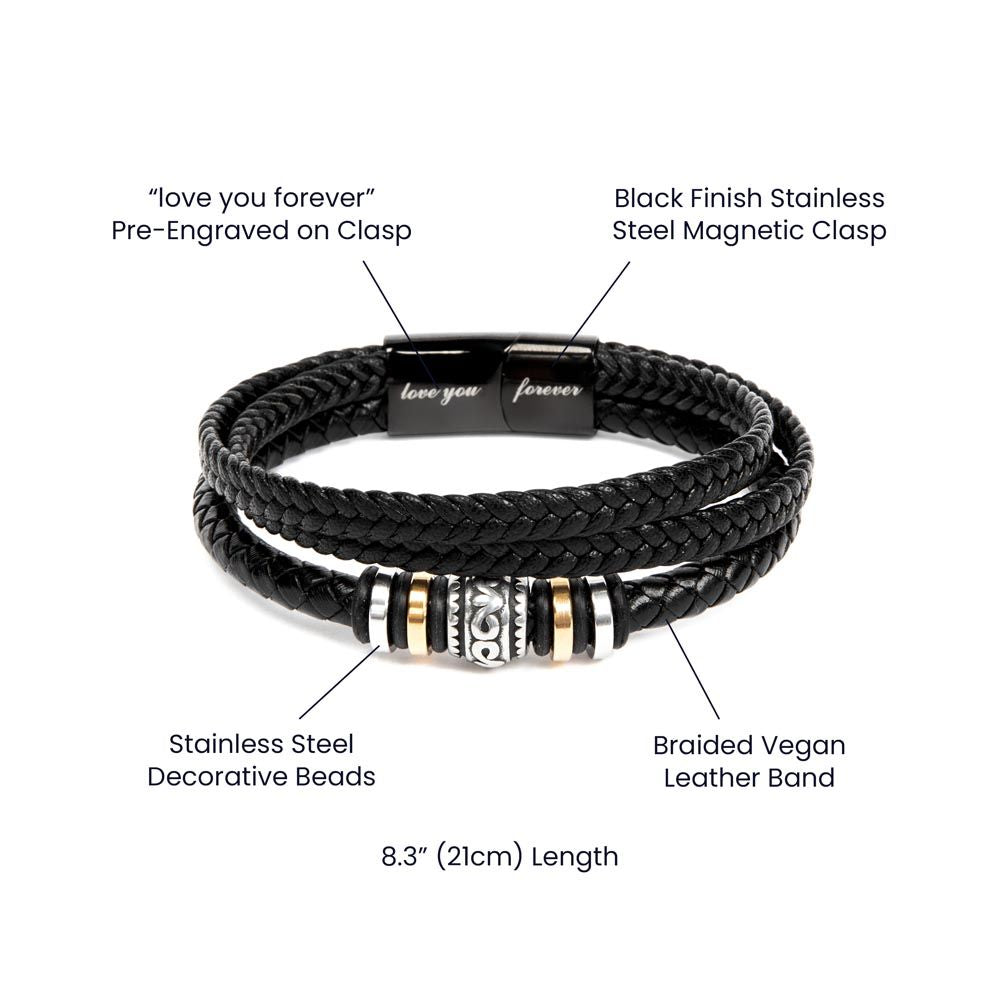 Labeled Parts Of Love You Forever Men's Bracelet For Encouraging Dad - Elegant Endearments