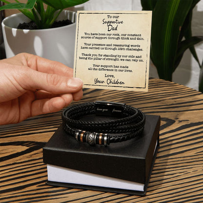 Men's Love You Forever Bracelet With Two Tone Box And Message Card For Supportive Dad - Elegant Endearments