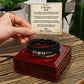 Men's Love You Forever Bracelet On Closed Wooden Box With LED And Message Card For Encouraging Dad - Elegant Endearments